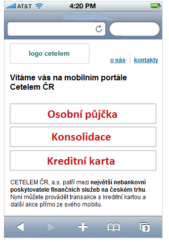 8.5 Návrh hlavní stránky mobilní aplikace Jiţ v této fázi návrhu je vhodné vytvořit návrh obrazovek budoucí aplikace a provázat je s jednotlivými případy uţití.