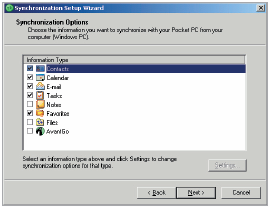 Synchronizace informací programu Outlook Pomocí aplikace ActiveSync můžete synchronizovat informace z vašeho zařízení s informacemi na osobním počítači, např. s aplikací Outlook.