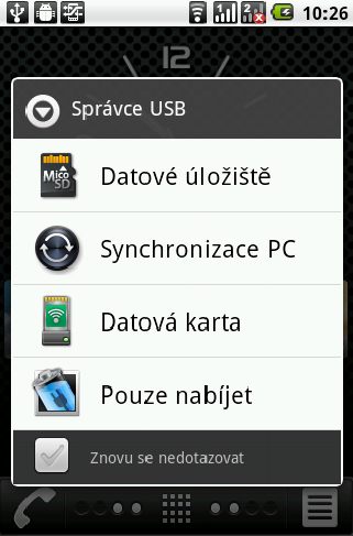 6.23 Instalace USB ovladače 1. Připojte telefon k PC pomocí USB kabelu a v okně zobrazeném v PC zvolte "Otevřít složku a zobrazit soubory" 2. Spusťte "Setup.