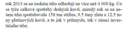 FONDSHOP Newsletter: Drahé kovy v roce 2013 13. 02. 2014 Libor Křapka E15.CZ: Očima expertů: Drahé kovy. Skvělá investice, nebo loterie? 01. 02. 2014 Vyplatí se dnes investovat do drahých kovů?