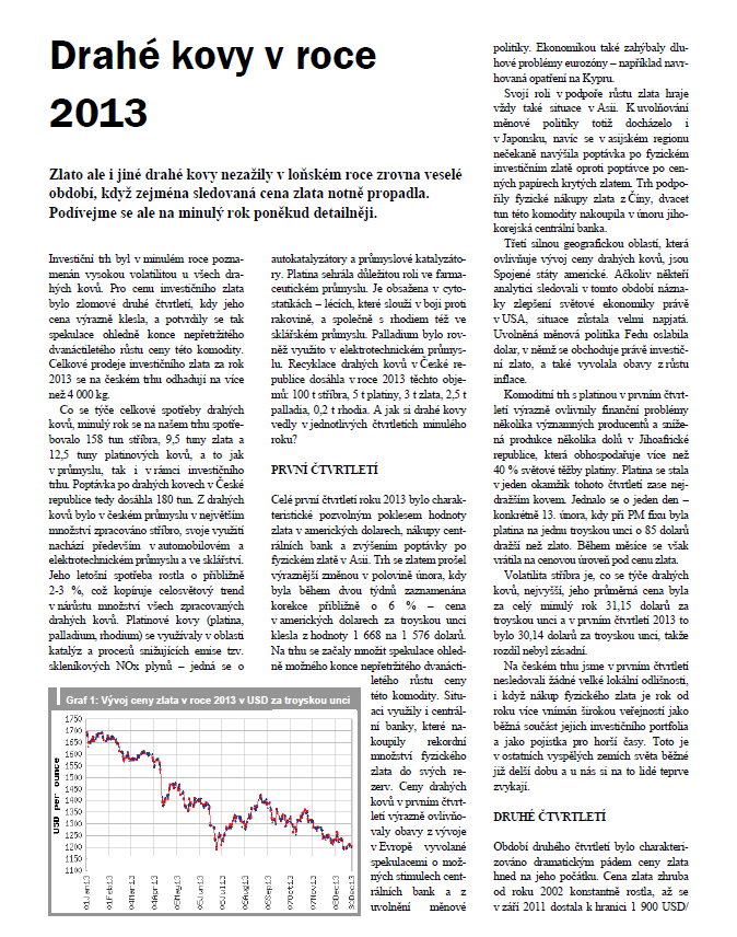 FONDSHOP: Drahé kovy v roce