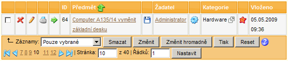 HelpDesk 2011.3 15 Nový záznam do tabulky Nad kaţdou tabulkou se záznamy je tlačítko Nový, pomocí kterého se spustí formulář pro přidání nového záznamu do tabulky.