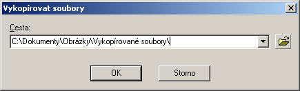 Následuje dialog, ve kterém si vyberete složky.