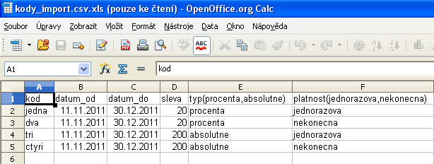 Kapitola: Příručka uživatele Marketingové nástroje Slevové kódy Ručně slevový kód nastavíte tlačítkem Přidat. Můžete si vybrat, zda lze slevový kód použít pouze jednorázově či vícekrát.