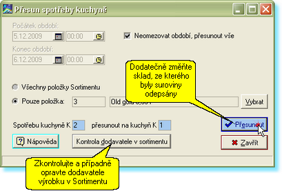 Agendy 46 2. Ve formuláři zaškrtněte tiskárny dle uvážení a potvrďte [OK]. Poznámky: Změna směrování bonů nemá žádný vliv na odpis surovin ze skladu.