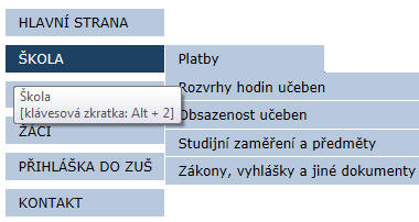 4.2 Škola Strana Škola obsahuje základní informace o škole, vyučovaná studijní zaměření, učebny a pobočky. Tyto informace vyplňuje administrátor školy.