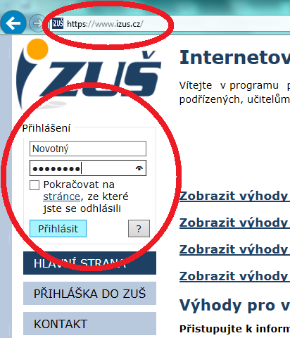 1. PRVNÍ KROKY V izuš 1.1 Přihlášení Do izuš se mohou přihlásit všichni zaměstnanci školy, žáci a jejich zákonní zástupci (rodiče).