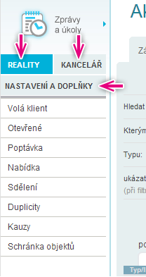 1.1 Uspořádání ovládacích prvků Vážení uživatelé systému realitníkancelář.cz, v rámci snadné orientace v aplikaci realitníkancelář.cz se nyní seznámíme s uspořádáním ovládacích prvků.