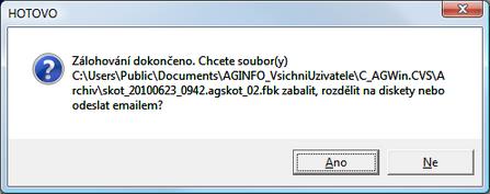 Při vytváření záložního souboru je ke jménu generovaného souboru doplněna koncovka agskot_02.fbk". Tato koncovka je pak vyžadována při obnovení souborů.