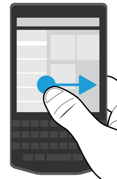 Aplikace BlackBerry Hub a e-mail Nahlédnutí do zpráv a na oznámení během vytváření nebo prohlížení zprávy V rámci zprávy pomalu posuňte prstem od levého okraje zprávy doprava.