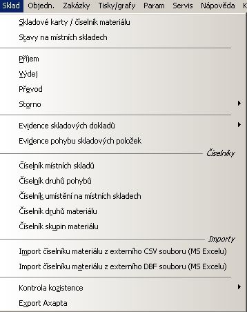 Popis modulů 2.2.8 75 Sklad Ke stažení samostatný manuál! Číselník materiálu 2.2.8.1 75 Číselník materiálu Číselník materiálu slouží pro evidenci skladových položek pro údržbu, které se přiřazují v druzích údržeb, v plánu údržeb a při zápisu provedených údržeb.