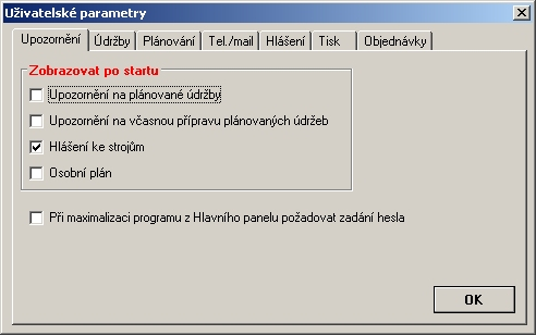 80 2.2.12 Param Uživatelské parametry 80 Změna hesla 80 Odhlášení / přihlášení uživatele Doplňky 81 81 2.2.12.1 Uživatelské parametry Slouží pro možnost parametrizace Profylaxu na úrovni aktuálního uživatele.