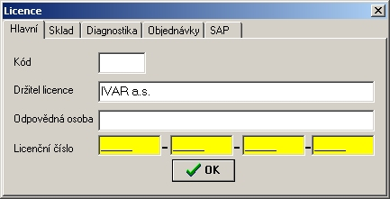 98 2.2.13.9 Licence Slouží k přechodu na jednotlivé verze programu a při zakoupení přídavných modulů.