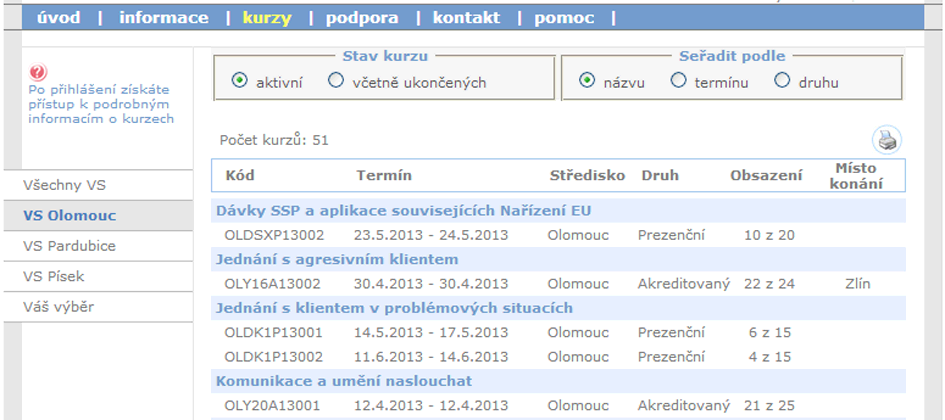 nejen vzdělávačům, ale i všem zaměstnancům (potencionálním studentům), kteří si zde mohou vybrat kurz, o který mají zájem i konkrétní termín, který jim vyhovuje.