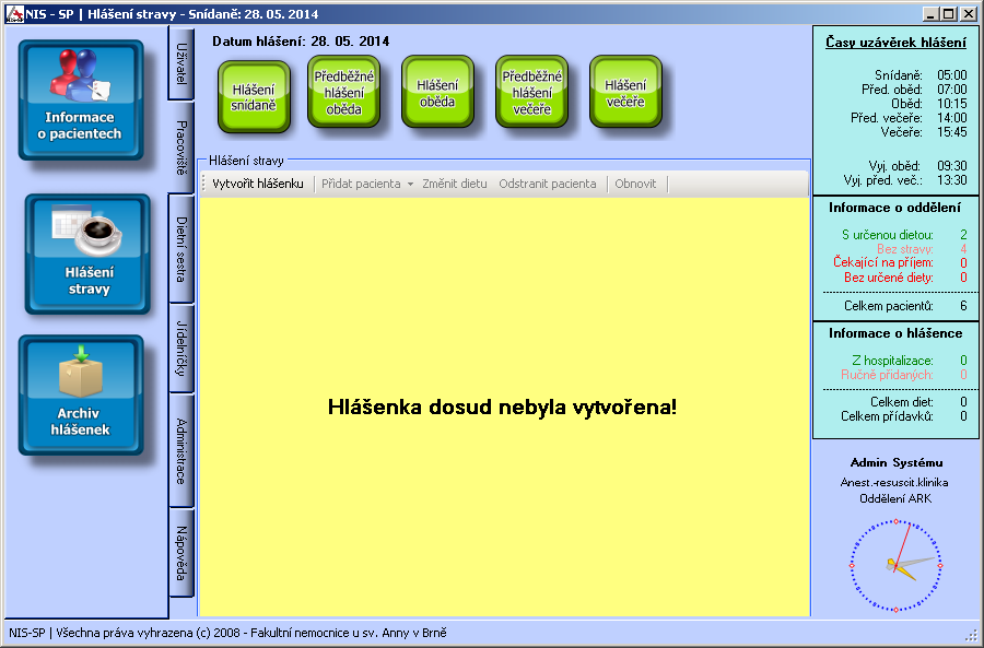 Obrázek 3: Mdul NIS-SP Další mduly NIS-AmbMgr - generuje eknmické sestavy ze systému NIS NIS-ExprtPj zajišťuje exprt dat pr zdravtní pjišťvny NIS-NN - mdul sluţí pr sledvání nzkminálních nákaz NIS-PK