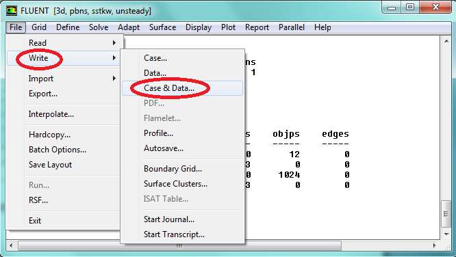 o Ukládání výsledků ve FLUENTu Spočítané výsledky ve FLUENTU se ukládají pomocí příkazu FILE WRITE CASE & DATA.