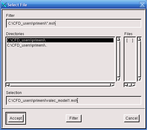 o Vygenerování sítě pro Fluent Manuál pro výuku numerických metod V horním roletovém menu zadáme File Export - Mesh Tabulka (obr. 3.45) Zvolíme Browse Tabulka (obr. 3.46) Aktuální tabulku vyplníme podle obr.