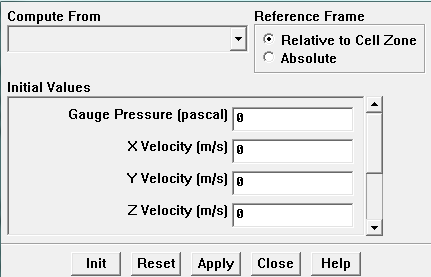 o Nastavení inicializace Solve Initialize Initialize.