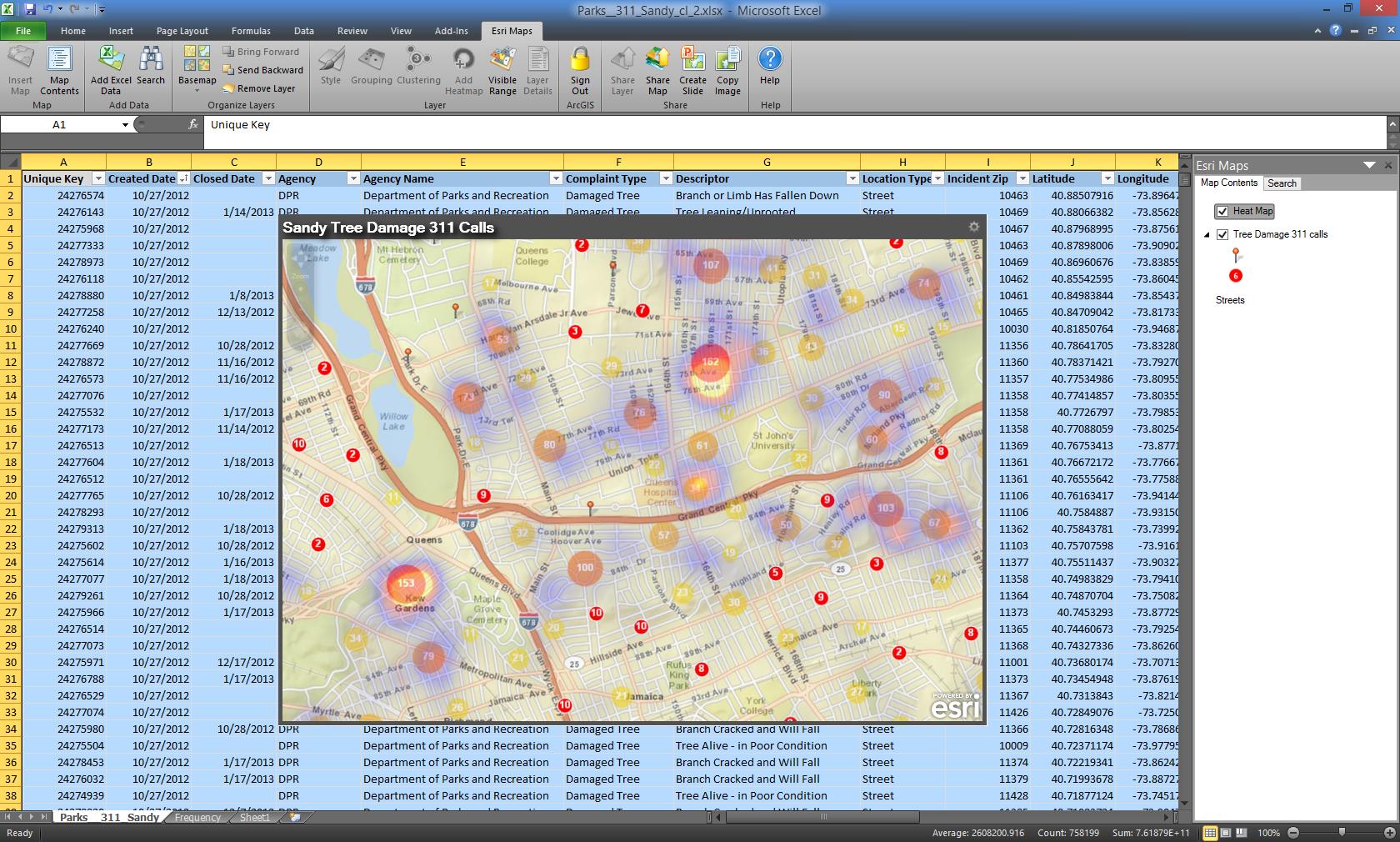 Esri Maps for Office kartogramy