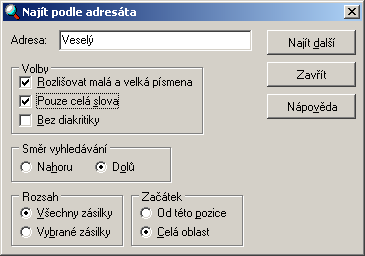 24 Pošta Pro označení jedné nebo více zásilek slouží tlačítko Označit. Označení zásilky se projeví křížkem v prvním sloupci tabulky zásilek. Odstranění tohoto označení provedete tlačítkem Odznačit.