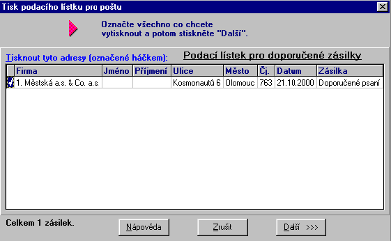 Konec dne a odchod na poštu Představte si váš běžný pracovní den. Všechny zásilky máte zaevidovány. Známky nalepeny nebo provedeno ofrankování. Zbývá jen dojít se zásilkami na poštu.