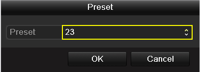 4.2 Nastavení PTZ Presetů, Patrol & Patern Než začnete: Ujistěte se, že PTZ protokoly podporují presety, patroly a paterny. 4.2.1 Nastavení uživatelských presetů Účel: Pokud chcete při výskytu události zaměřit kameru do přednastavené polohy preset, řiďte se následujícími kroky.