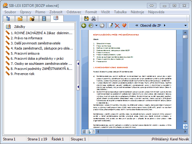 Práce s programem 3.7 21 Náhledy stránek Čtvrtá záložka zobrazená ikonou Po kliknutí na ikonu, se zobrazí náhledy stránek aktuálně otevřeného dokumentu.