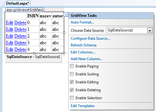 V levé části okna se nám zobrazí Server explorer ve kterém by jste měli vidět své připojení na server stejně jako na obrázku.