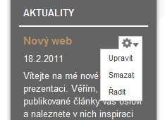 stalo či co se právě děje. Této funkci odpovídá i její umístění: aktuality se nacházejí v malém okně s aktualitami, které je na vašem webu vždy viditelné a nelze jej přehlédnout.