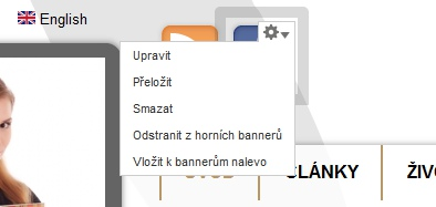 Návod na mazání bannerů: Pomocí filtrování v rámci nástroje [ Obsah ] najděte banner, který chcete odstranit (viz Jak najít vytvořený obsah) a klikněte na odkaz [ Upravit ], který se nachází na řádku