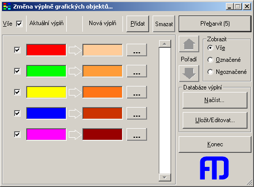 Obr. 1. Úprava barevné palety statistické mapy vložené jako vektorová grafika v prostředí MS Word (aplikace RepaintMagic).