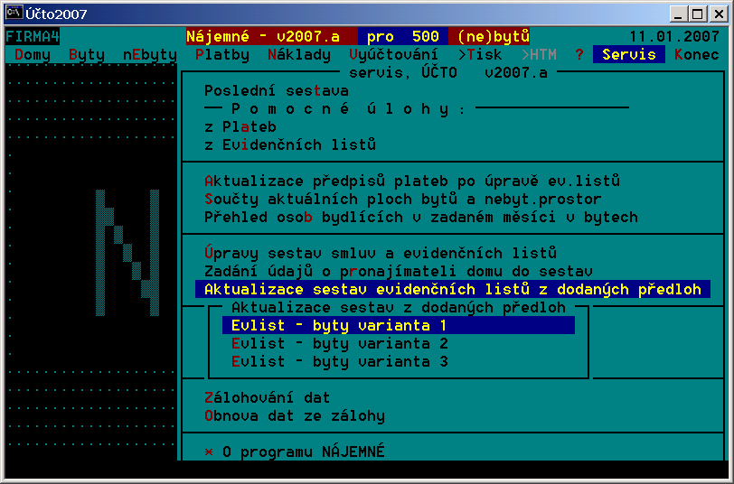 Servis: V úloze Parametry, koeficienty, číselníky --> Nastavení názvů služeb pro tisk.