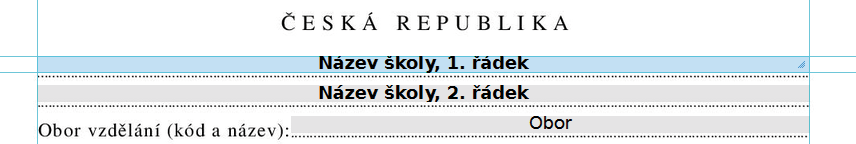 K čemu vodící čáry slouží? Každý prvek má své vodící čáry a při změně pozice prvku na podkladu formuláře si s sebou prvek vleče své vodící čáry.