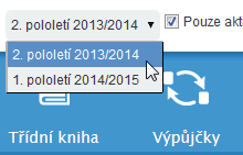 B) Aktivace nového období: Předpokládejme, že Admin (ve spolupráci s vedením školy či třídními) připravil nové pololetí (úvazky, třídy, skupiny, žáky v těchto organizačních jednotkách apod.