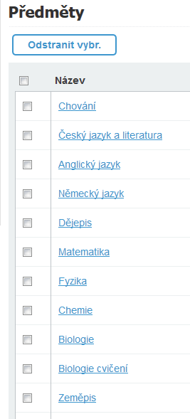 Kde se pořadí předmětů (z pohledu jednotlivých úrovní) nastavuje A) Pro celou školu modul Administrace Předměty. Postup je následovný: 1.