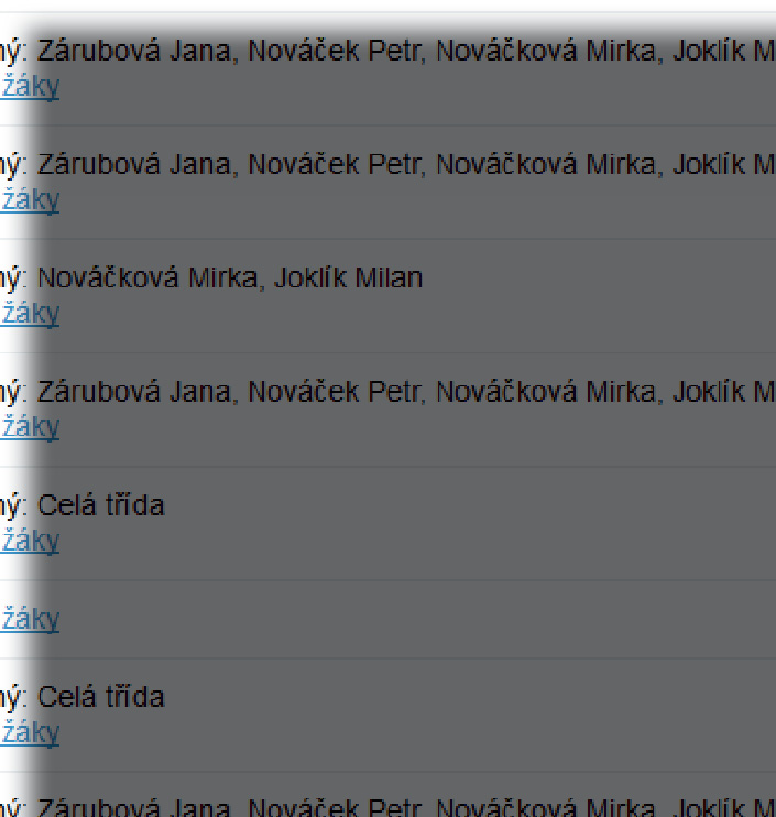 i Nastavení pořadí předmětů na úrovni celé školy si systém pamatuje, a to i při přechodu na nová období (nová pololetí nových školních roků).