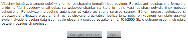 V této části registrace si student musí označit správně učební předmět, tj. klikne na čtvereček před názvem učebního předmětu x, který se rozhodl studovat.