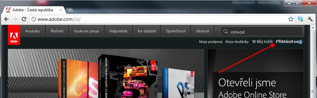 Příloha Vytvoření účtu u společnosti Adobe (tzv.