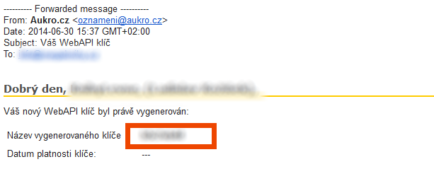 2. Získání WebAPI klíče Před samotným nastavením modulu je potřeba získat WebAPI klíč od Aukra. Postupujte přesně podle těchto pokynů: 1. Přejdete na http://aukro.cz/contact2/contact2.php?topic=958.