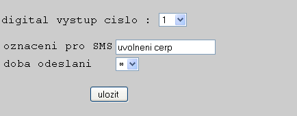 Digitální výstupy V menu digitální výstupy budou konfigurovány digitální CAN-síťové výstupy bootloaderu, jejichž hodnota může být doplněna prostřednictvím SMS. SMS-povel bude doplněn hodnotami zap!