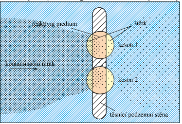 přímo v místě výskytu kontaminace nebo ex-situ, např. v povrchovém rezervoáru, do nějž je kontaminovaná voda z podzemí přečerpána a kam je po chemickém vyčištění navrácena zpět.