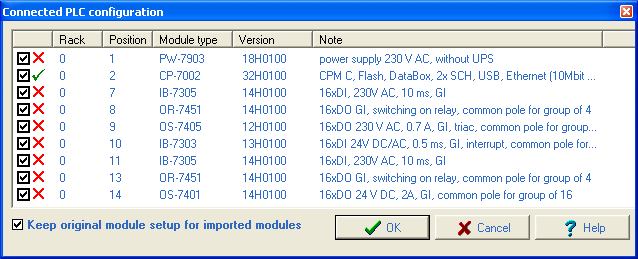 Automatic configuration of PLC 4. PLC operation If the PLC unit is physically available, which we want to configure, switch the PLC power supply on and establish communication with the PLC.