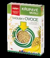 KŘUPAVÉ MÜSLI Výtečné křupavé müsli KŘUPAVÉ MÜSLI ČOKOLÁDOVÉ Balení: 500 g, Karton 6 ks KŘUPAVÉ MÜSLI MEDOVÉ S OŘÍŠKY Balení: 500 g, Karton 6 ks KŘUPAVÉ MÜSLI S KOUSKY OVOCE Balení: 500 g, Karton 6