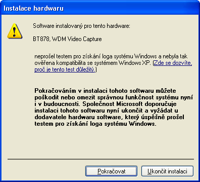 Instalace hardware 15 (Ve Windows 2000 v dialogu Umístění souborů ovladače zaškrtněte Určit další umístění a v následujícím dialogu nalistujte cestu \MRPVideo4\Ovladace\K05.