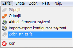 Aktualizace firmwaru zařízení Můžete aktualizovat firmware zařízení na vzdáleném pracovišti. 1. V panelu nabídek vyberte [Zaříz.] > [Aktual.