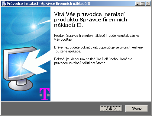 10 Popis instalačních kroků 1. Po zvolení jazyka se zobrazí informace o produktu, který se bude instalovat. Potvrďte stiskem tlačítka Další. Instalace - krok 1 - úvodní informace 2.