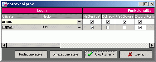 112 7.8 Správa práv Jedná se o volitelný modul aplikace, který je standardně neaktivní. Lze je zapnout v parametrech aplikace.