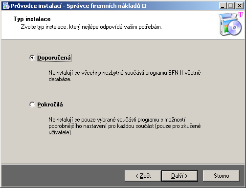 12 Instalace - krok 3 - výběr typu instalace 3.