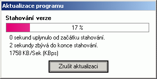 126 12 Aktualizace Aplikace SFN II umožňuje provádět kontrolu aktuálnosti nainstalované verze.