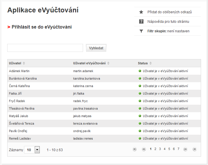 37. Obrázek Aplikace evyúčtování služba není aktivována Pro aktivaci služby kontaktujte podporu na adrese vyznamny.zakaznik@vodafone.cz. 2.3.3.2 Správa uživatelů aplikace evyúčtování Pro zobrazení stavu: 1.